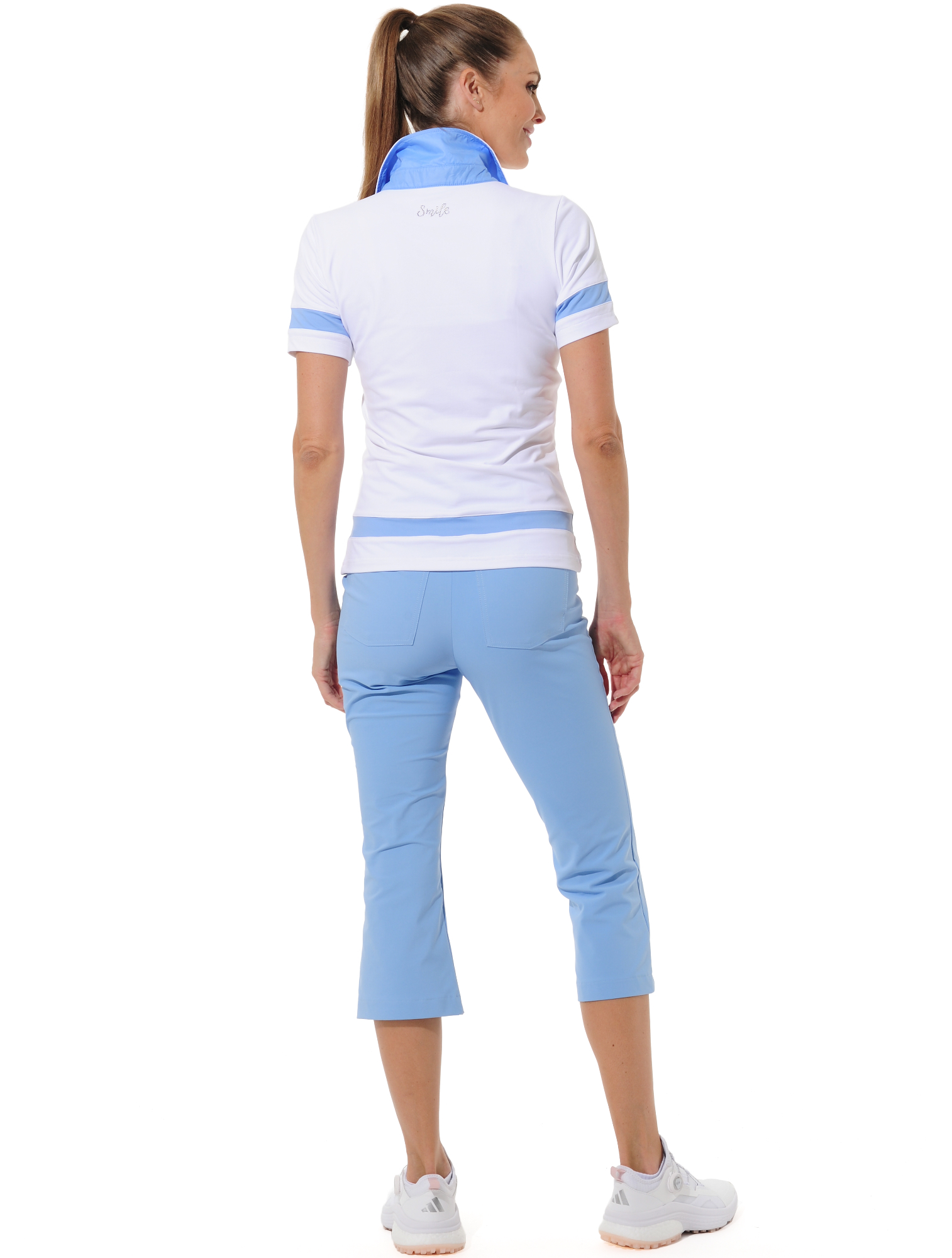 4way stretch high rise capri pants baby blue | 38 | 530732/25/38